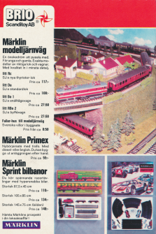Reklam från Brio Scanditoy för Märklin modelljärnväg