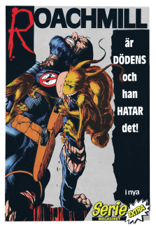 Annons för serien Roachmill som finns med i serietidningen Seriemagasinet Extra