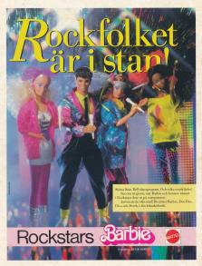Annons för ett nytt set med Barbie - Rockfolket!