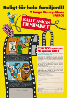 Annons för kortare Disney-filmer i Super8-format