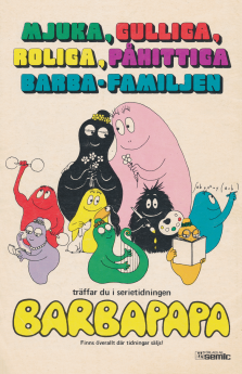 Reklam för serietidningen Barbapapa från Semic Press