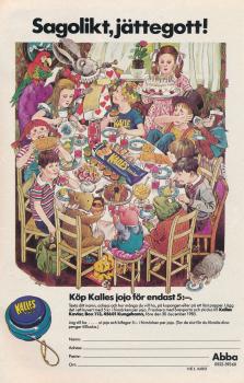 En bild av ett gäng undgomar, hämtade från sagovärlden, som sitter runt ett bord som dignar av kakor och mackor