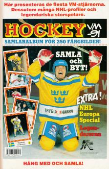 Annons för samlarbilder om hockey-vm 1991