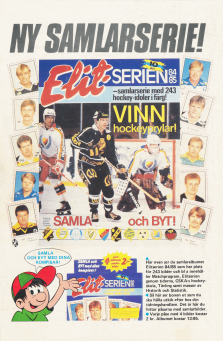 Reklam för samlarserien Elitserien 84/85