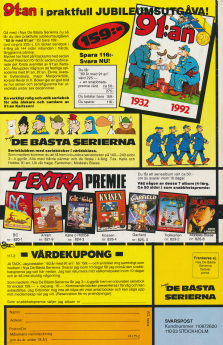 Reklam för seriealbum som kan köpas per postorder