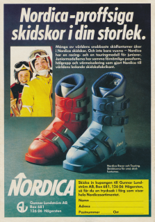 Reklam för skidskor - slalompjäxor - från Nordica