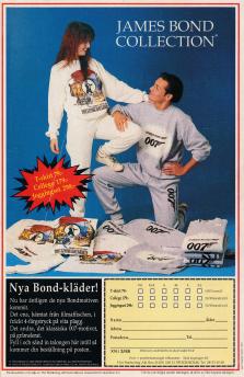 Annons för kläder med James Bond-tryck