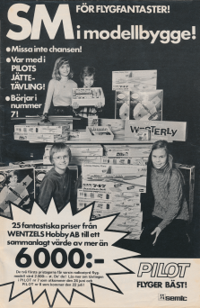 Reklam för en tävling i modellbygge i tidningen Pilot från Semic