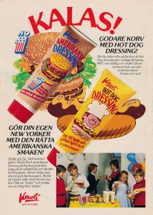 Reklam för två stycken dressingtuber från Kavli