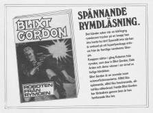 Reklam för seriealbum med Blixt Gordon i huvudrollen