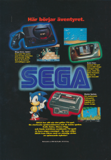 Reklam för olika spelkonsoller från SEGA 