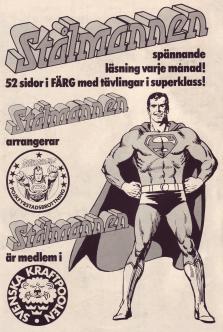 Reklam för serietidningen Stålmannen