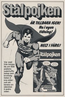 Annons för serietidningen Stålpojken