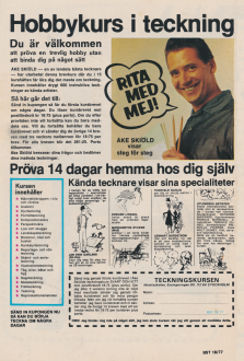 Reklam för Åke Skiölds hobbykurs i teckning