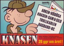 Reklam för serietidningen Knasen som kommer ut 26 gånger om året