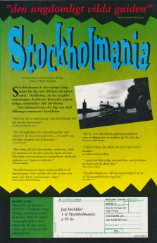 Reklam för guideboken Stockholmania från Atlantic förlag