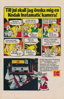 Reklam för Kodak Instamatic i serieform där en skeptisk flicka får information från en pojke om hur bra Kodaks Instamatic-kamera är