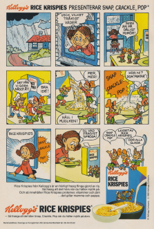 Reklam i serieformat för frukostflingan Rice Krispies