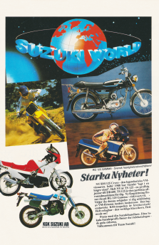 Reklam för mopeder av märket Suzuki