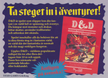 Reklam för Dungeons & Dragons från Titan Games i Göteborg