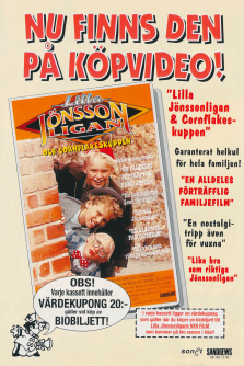 Reklam för filmen Lilla Jönssonligan och cornflakeskuppen