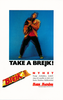 Reklam för godisbiten Brejk från Marabou