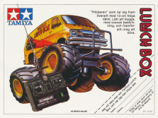 Reklam för den radiostyrda bilen Tamiya Lunch Box som saluförs av AB Berico