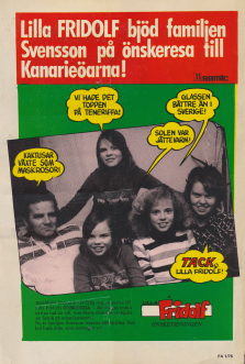 Reklam för Önskeklubben i tidningen Lilla Fridolf