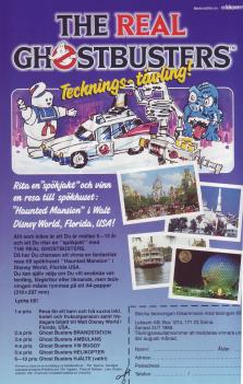 Tävlingsannons med The Real Ghostbusters där man kan vinna en resa till DisneyWorld i Florida
