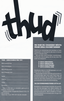 Reklam för tävlingen THUD som anordnas av Seriefrämjandet