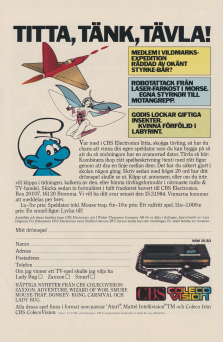 Annons för CBS Colecovision och en tävling