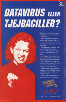 Annons för datorn Amiga 600 där man i copyn lyfter fram att tjejer inte bara pysslar med smink och sånt utan också leker med datorer