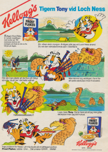 Reklam i serieformat där maskoten för Kelloggs Frost Flakes, Tony Tiger, åker till Loch Ness i Skottland och möter Loch Ness-odjuret Nessie