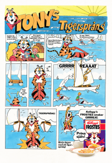 Reklam för Kelloggäs och Frosties med Tony Tiger i huvudrollen