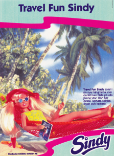 Reklam för dockan Travel Sindy från Hasbro