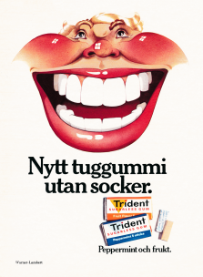 Reklam för Trident tuggummi från Warner-Lambert