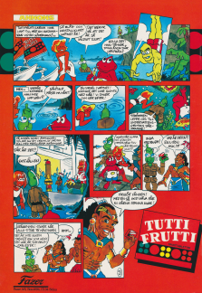 Reklam för godiset Tutti Frutti från Fazer