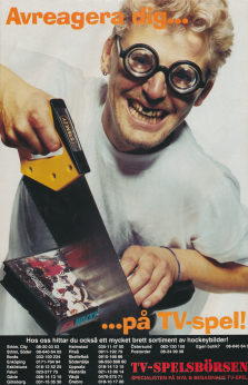 Reklam för TV-spelsbörsen som ger dig möjlighet att köpa begagnade spel