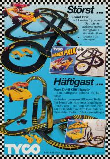 Reklam för bilbana från TYCO