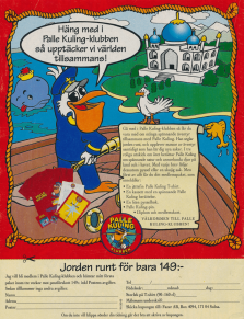 Annons för godismärket Fazers maskot Palle Kuling och hans medlemsklubb