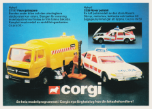 Annons för två nya bilar från Corgi Toys