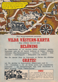 Reklam för en karta över vilda västern i USA som man kan skicka efter på postorder