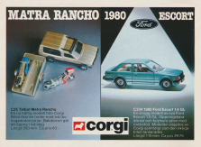 Reklam för leksaksbilar från Corgi