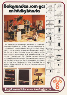 Annons för möbler från Club 8