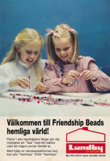 Annons för pyssel med pärlor, Friendship beads, från Lundby
