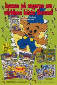 Annons för musiksagor med Bamse - Världens starkaste björn