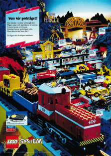Reklam för nya byggsatser från LEGO med tåg som minsta gemensam nämnare