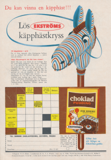 Reklam för en tävling som Ekströms arrangerar där man kan vinna en käpphäst