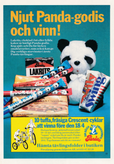 Reklam för lakritsgodis från Panda med en tävling