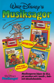 Reklam för musiksagorna Bernhard & Bianca i Australien, Snövit och Prinsen och tiggarpojken från Walt Disney